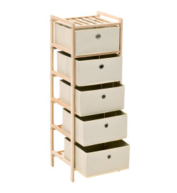 Étagères de rangement avec 5 paniers en tissu 2 pcs Beige Cèdre