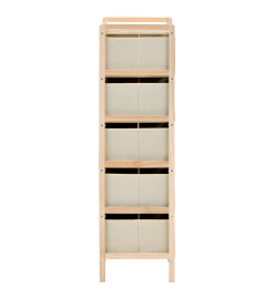 Étagères de rangement avec 5 paniers en tissu 2 pcs Beige Cèdre