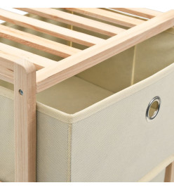 Étagères de rangement avec 5 paniers en tissu 2 pcs Beige Cèdre