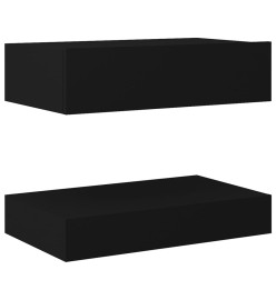 Tables de chevet 2 pcs Noir 60x35 cm Aggloméré