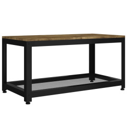 Table basse Marron foncé et noir 90x45x45 cm MDF et fer