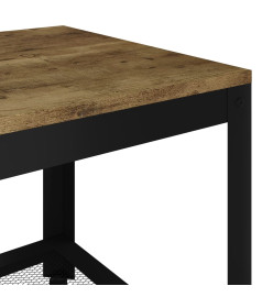 Table basse Marron foncé et noir 90x45x45 cm MDF et fer