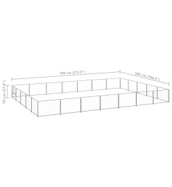 Chenil Argenté 35 m² Acier