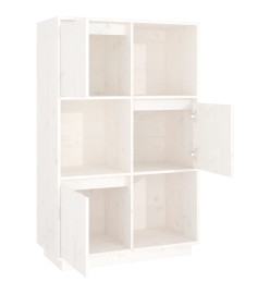 Buffet Blanc 74x35x117 cm Bois massif de pin