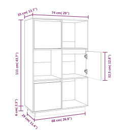 Buffet Blanc 74x35x117 cm Bois massif de pin