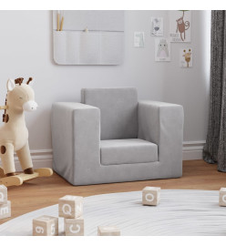 Canapé-lit pour enfants Gris clair Peluche douce