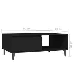 Table basse Noir 90x60x35 cm Aggloméré