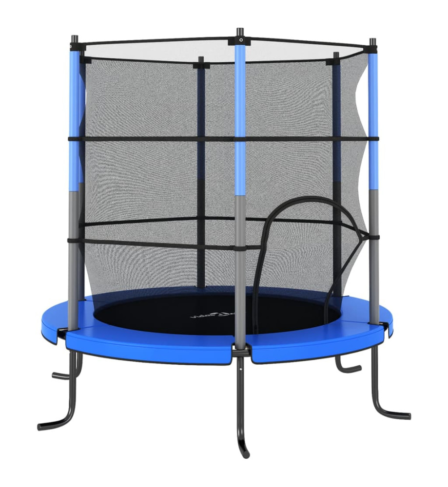 Trampoline avec filet de sécurité Rond 140x160 cm Bleu