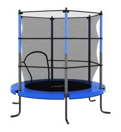 Trampoline avec filet de sécurité Rond 140x160 cm Bleu