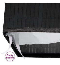 Panier à linge avec 2 sections bambou noir 100 L