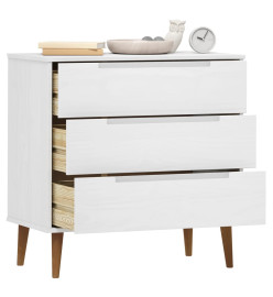 Commode MOLDE Blanc 80x40x80 cm Bois de pin massif