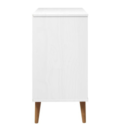 Commode MOLDE Blanc 80x40x80 cm Bois de pin massif