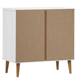 Commode MOLDE Blanc 80x40x80 cm Bois de pin massif