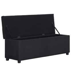 Banc avec compartiment de rangement 116 cm Noir Polyester