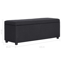 Banc avec compartiment de rangement 116 cm Noir Polyester