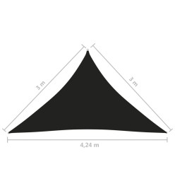 Voile de parasol Tissu Oxford triangulaire 3x3x4,24 m Noir