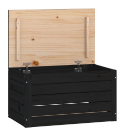 Boîte de rangement Noir 59,5x36,5x33 cm Bois massif de pin