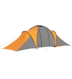 Tente de camping pour 6 personnes gris et orange