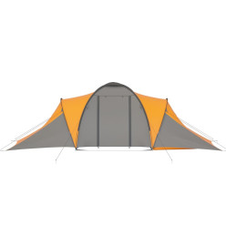 Tente de camping pour 6 personnes gris et orange