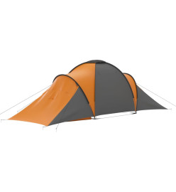 Tente de camping pour 6 personnes gris et orange