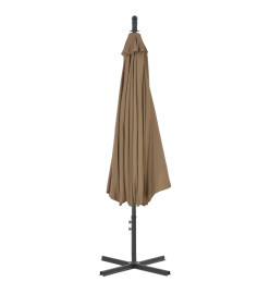 Parasol en porte-à-feux avec poteau en acier 300 cm Taupe