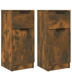 Buffets 2 pcs Chêne fumé 30x30x70 cm Bois d'ingénierie