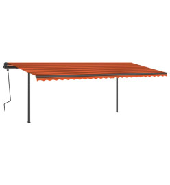 Auvent automatique capteur de vent/LED 6x3 m Orange et marron