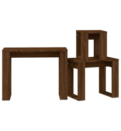 Tables gigognes 3 pcs Chêne marron Bois d'ingénierie