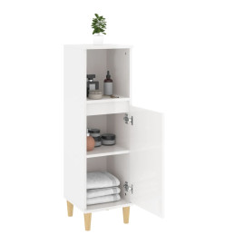 Armoire de salle de bain blanc brillant 30x30x100 cm