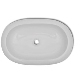 Lavabo en forme ovale Céramique 63 x 42 cm Blanc