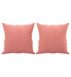 Coussins décoratifs 2 pcs Rose 40x40 cm Velours