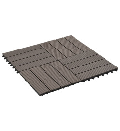 Carreaux de terrasse 22 pcs 30 x 30 cm 2 m² WPC Marron foncé