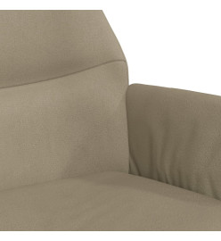 Chaise de relaxation et repose-pied Gris clair Tissu microfibre