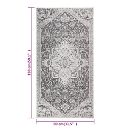 Tapis à tissage plat d'extérieur 80x150 cm Gris clair