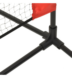 Filet de tennis Noir et rouge 500x100x87 cm Polyester