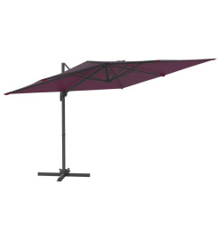 Parasol cantilever à LED Rouge Bordeaux 400x300 cm