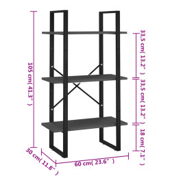 Étagère de rangement Gris 60x30x105 cm Aggloméré