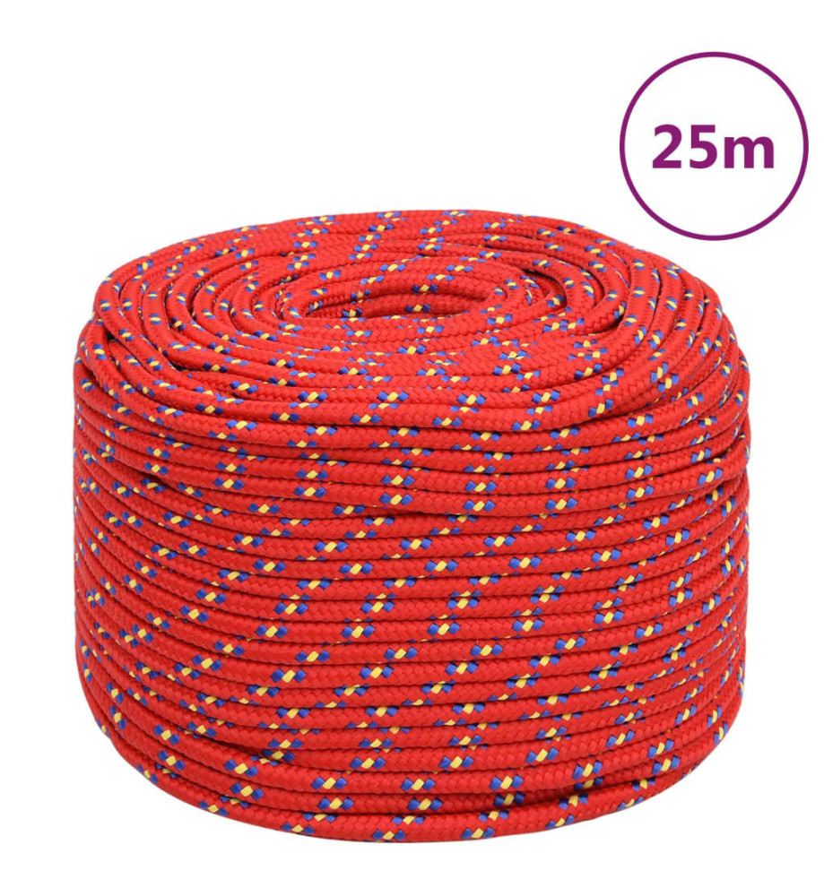 Corde de bateau Rouge 6 mm 25 m Polypropylène