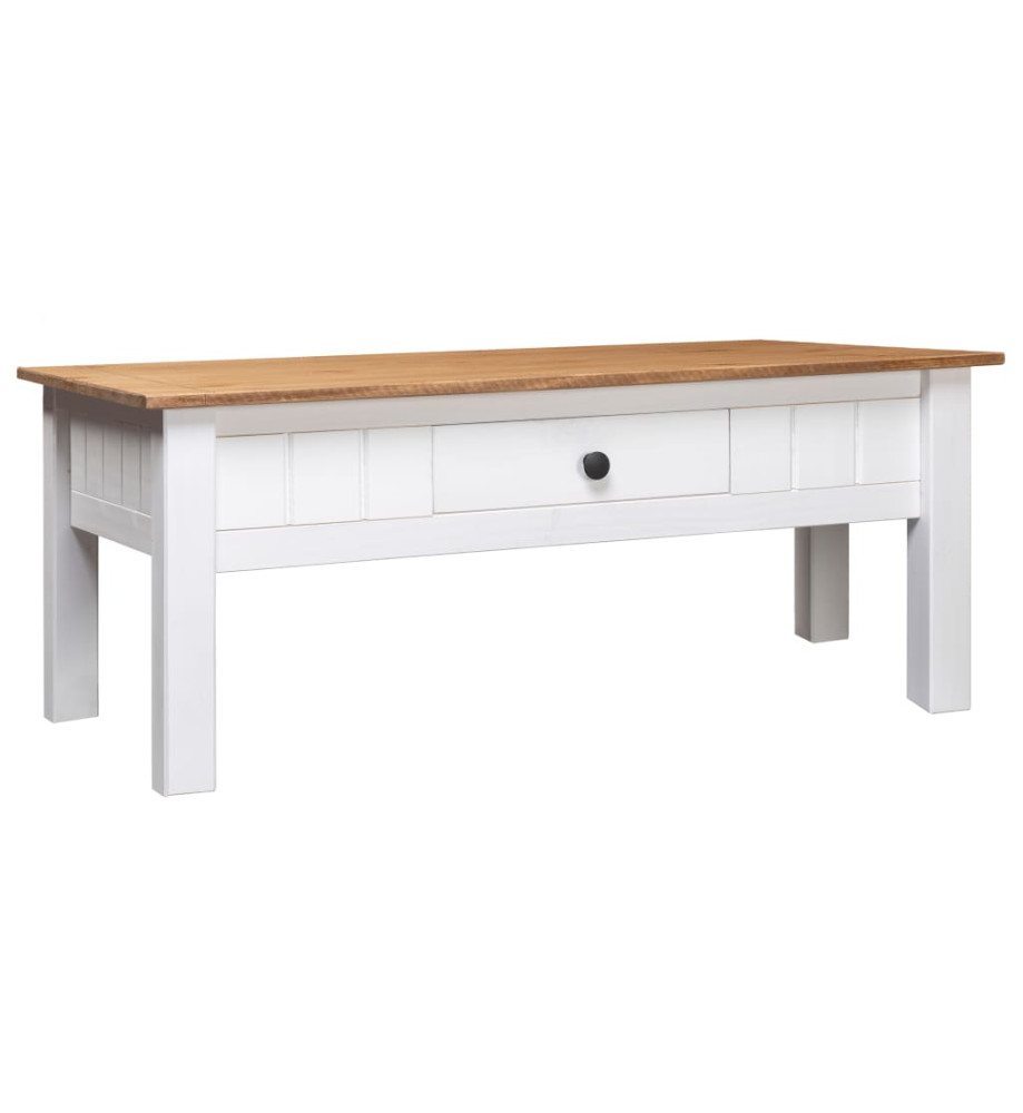 Table basse Blanc 100x60x45 cm Pin massif Assortiment Panama