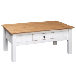 Table basse Blanc 100x60x45 cm Pin massif Assortiment Panama