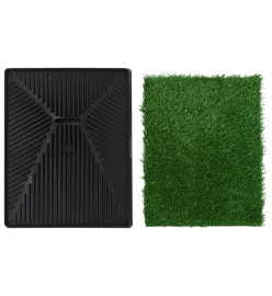 Tapis pour animaux 2 pcs avec plateau et gazon artificiel Vert