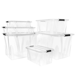 Boîtes de rangement avec couvercles 2 pcs Transparent 7 L