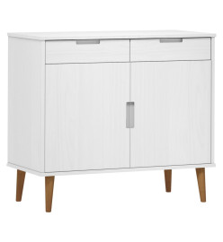 Buffet MOLDE Blanc 90x40x80 cm Bois massif de pin