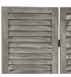 Cloison de séparation 6 panneaux Gris 214x166 cm Bois solide