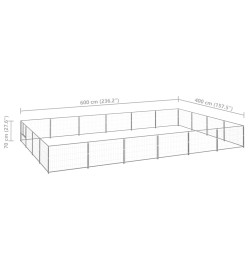 Chenil Argenté 24 m² Acier