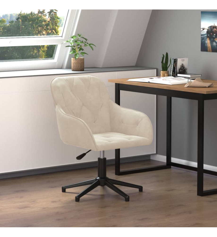 Chaise pivotante de bureau Crème Velours