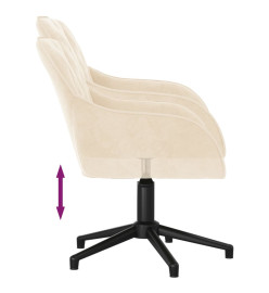 Chaise pivotante de bureau Crème Velours