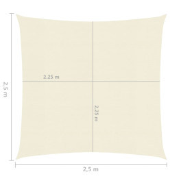 Voile d'ombrage 160 g/m² Crème 2,5x2,5 m PEHD