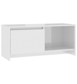 Meuble TV Blanc brillant 90x35x40 cm Aggloméré