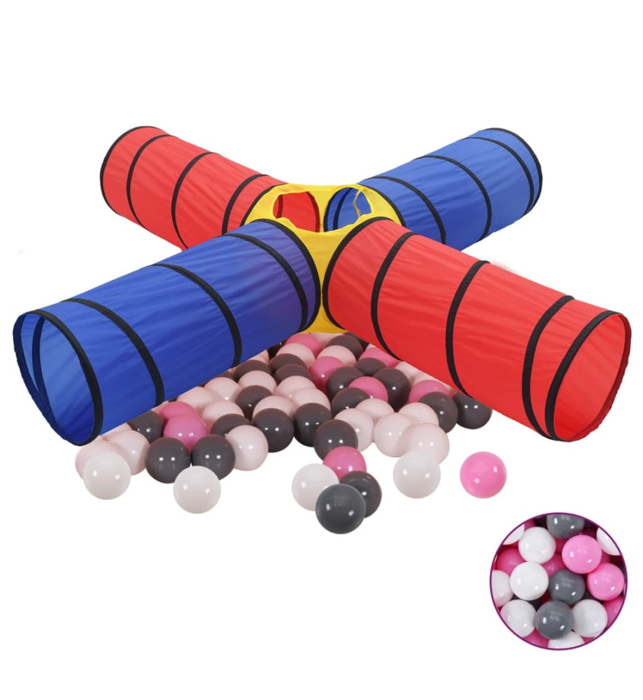 Tunnel de jeu pour enfants avec 250 balles Multicolore